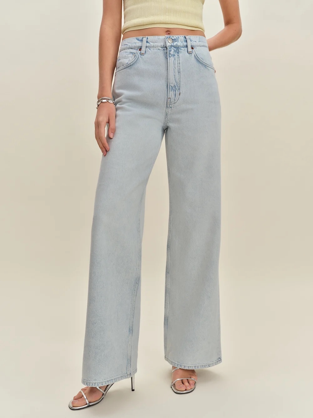 Reformation Cary High Rise Slouchy Wide-Leg Jeans Size 31